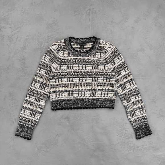 HOUSE OF HARLOW 1960 Textured Cropped Sweater - Picture 3 of 7